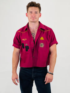 red- Western work shirt