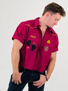 red- Western work shirt