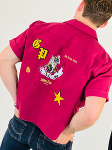 red- Western work shirt